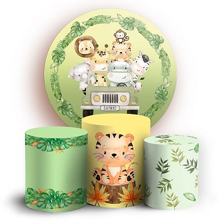Capas Painel Redondo e Trio Cilindro Sublimado - Safari
