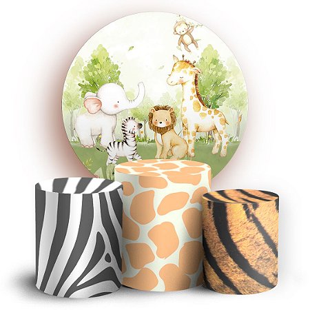 Capas Painel Redondo e Trio Cilindro Sublimado - Safari