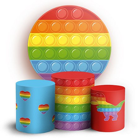 Capas Painel Redondo e Trio Cilindro Sublimado - Pop It