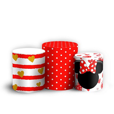 Trio Cilindro - Minnie - Sublimado 3D + Elástico