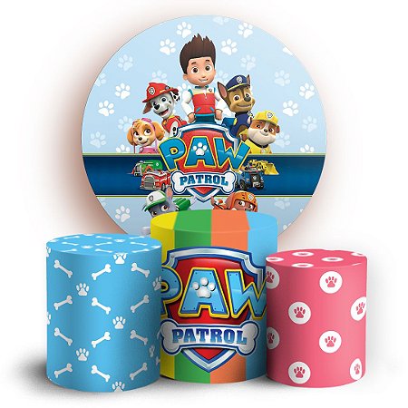 Capas Painel Redondo e Trio Cilindro Sublimado - Patrulha Canina