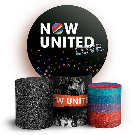Capas Painel Redondo e Trio Cilindro Sublimado - Now United