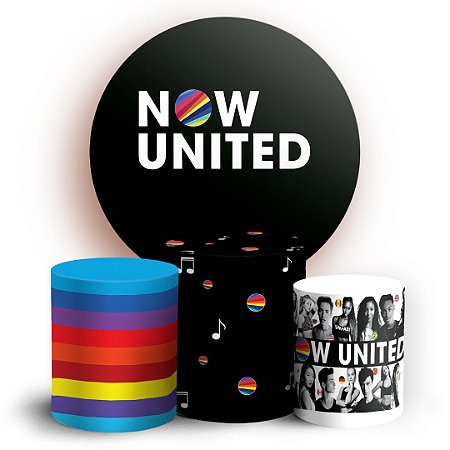 Capas Painel Redondo e Trio Cilindro Sublimado - Now United