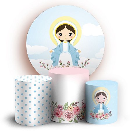 Capas Painel Redondo e Trio Cilindro Sublimado - Nossa Senhora