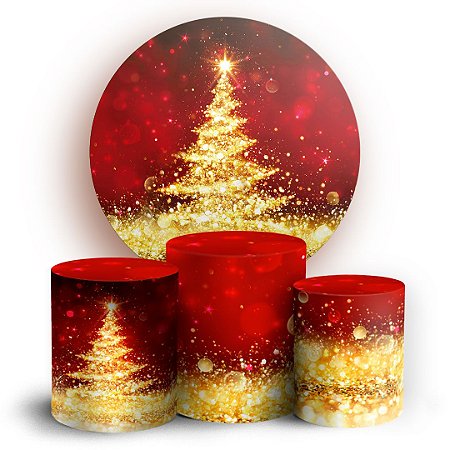 Capas Painel Redondo e Trio Cilindro Sublimado - Natal