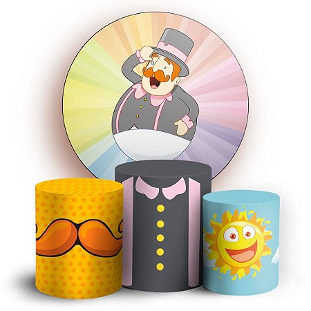 Capas Painel Redondo e Trio Cilindro Sublimado - Mundo Bita