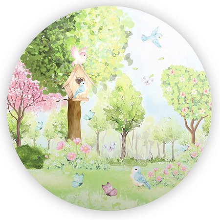 Capa Painel Redondo Sublimado - Jardim
