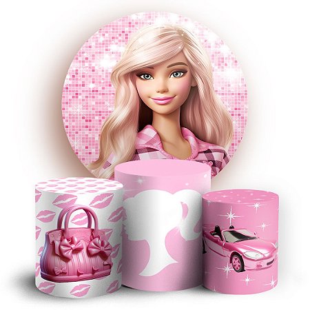 Capas Painel Redondo e Trio Cilindro Sublimado - Barbie