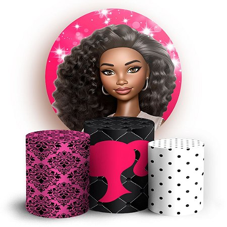 Capas Painel Redondo e Trio Cilindro Sublimado - Barbie