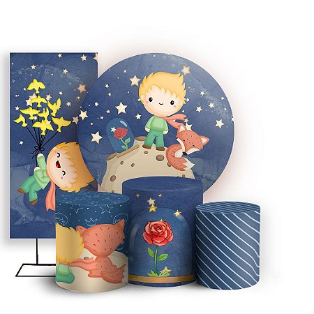 Capas Painel Redondo Trio Cilindro e Faixa Lateral Sublimado - Pequeno-Principe