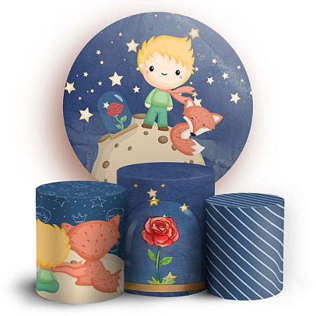 Capas Painel Redondo e Trio Cilindro Sublimado - Pequeno Principe