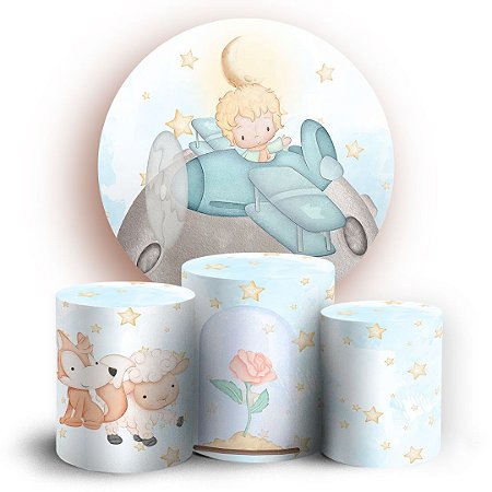 Capas Painel Redondo e Trio Cilindro Sublimado - Pequeno Principe