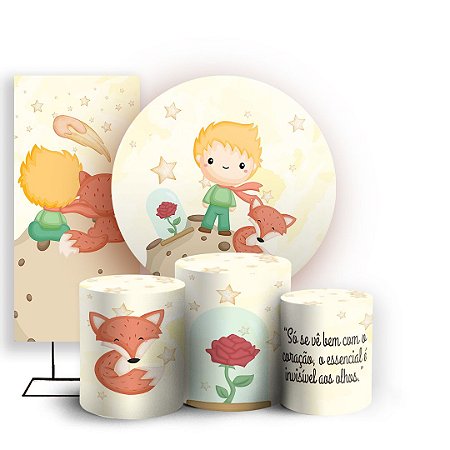 Capas Painel Redondo Trio Cilindro e Faixa Lateral Sublimado - Pequeno-Principe