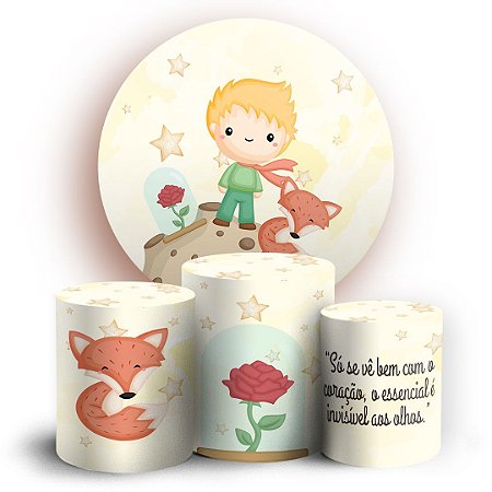 Capas Painel Redondo e Trio Cilindro Sublimado - Pequeno Principe