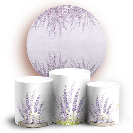 Capas Painel Redondo e Trio Cilindro Sublimado - Lavanda