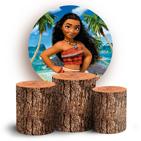 Capas Painel Redondo e Trio Cilindro Sublimado - Moana