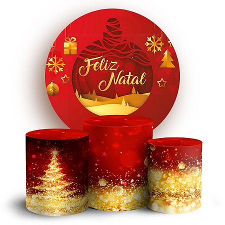 Capas Painel Redondo e Trio Cilindro Sublimado - Natal