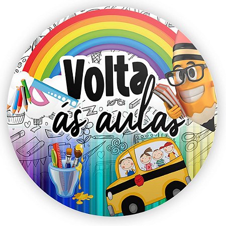 Capa Painel Redondo Sublimado - Volta as Aulas