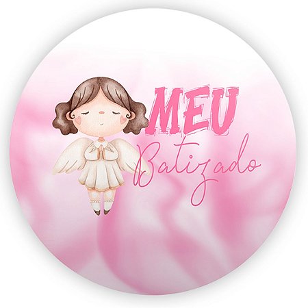 Capa Mini Painel Sublimado - Batizado Rosa