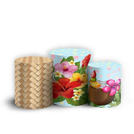 Capas Trio Cilindro Sublimado Vest Facil - Tropical Azul