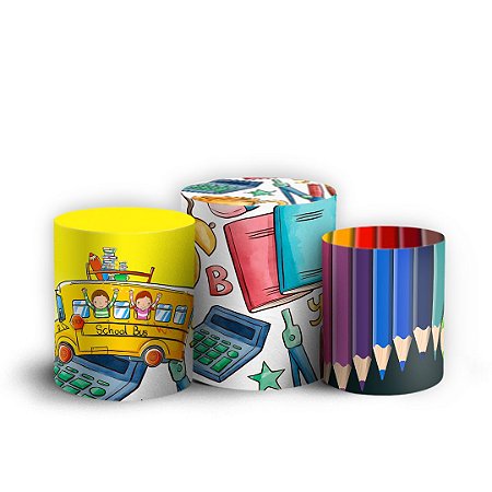 Capas Trio Cilindro Sublimado Vest Facil - Volta as Aulas