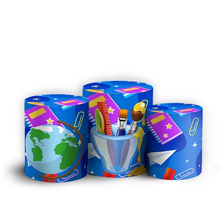 Capas Trio Cilindro Sublimado Vest Facil - Volta as Aulas