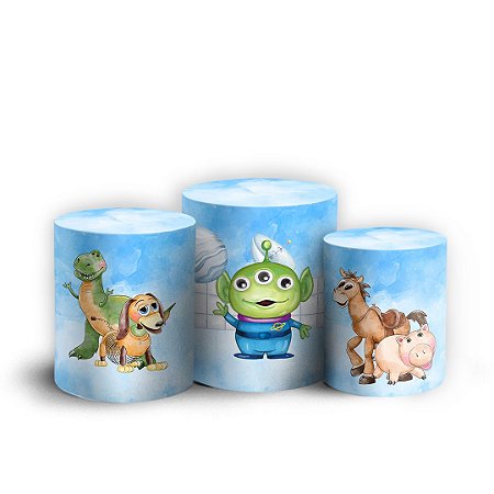 Capas Trio Cilindro Sublimado Vest Facil - Toy Story Azul