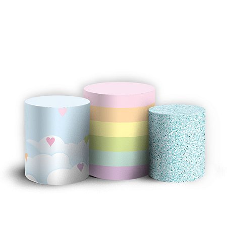 Capas Trio Cilindro Sublimado Vest Facil - Chuva de Amor