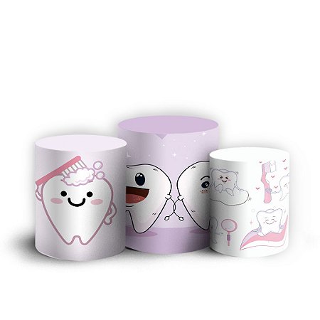 Capas Trio Cilindro Sublimado Vest Facil - Dentista Rosa