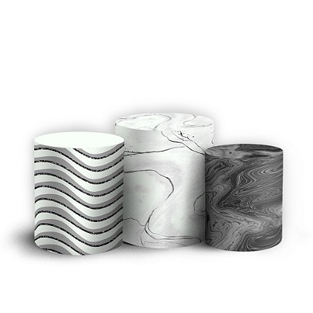 Capas Trio Cilindro Sublimado Vest Facil - Mámore Glitter