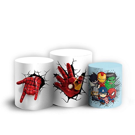 Capas Trio Cilindro Sublimado Vest Facil - Vingadores