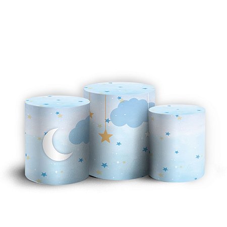 Capas Trio Cilindro Sublimado Vest Facil - Nuvens