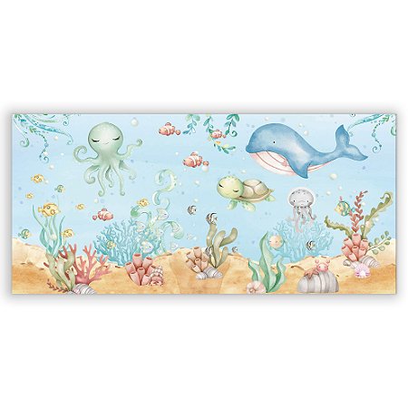 Capa Painel Retangular Sublimado - Fundo do Mar