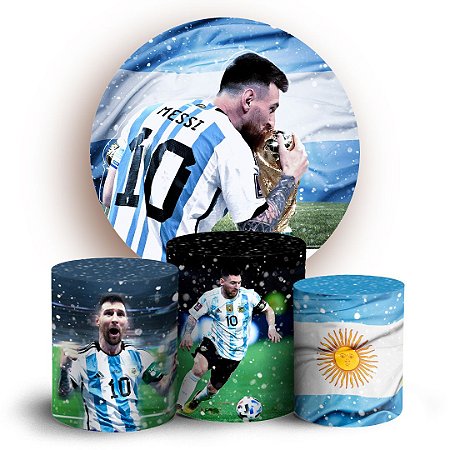 Capas Painel Redondo e Trio Cilindro Sublimado - Messi