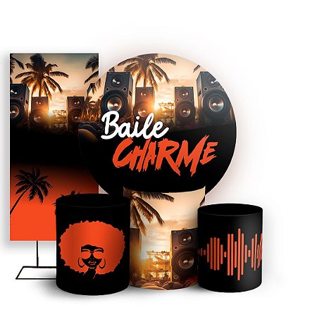 Capas Painel Redondo Trio Cilindro e Faixa Lateral Sublimado - Baile Charme