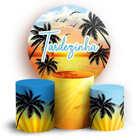 Capas Painel Redondo e Trio Cilindro Sublimado - Tardezinha