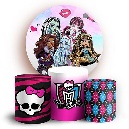 Capas Painel Redondo e Trio Cilindro Sublimado - Monster High