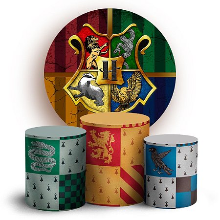 Capas Painel Redondo e Trio Cilindro Sublimado - Harry Potter