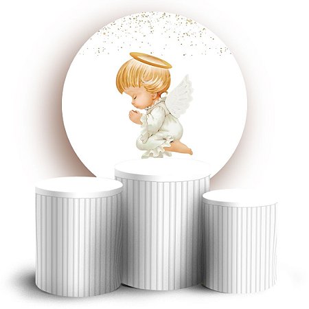 Capas Painel Redondo e Trio Cilindro Sublimado - Batizado