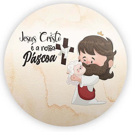 Capa Painel Redondo Sublimado - Jesus Pascoa
