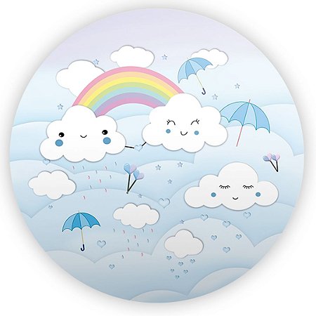 Capa Painel Redondo Sublimado - Chuva de Amor