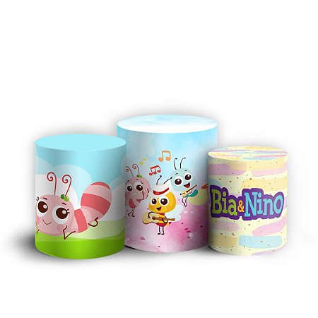 Capas Trio Cilindro Sublimado Vest Facil - Bia e Nino