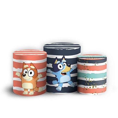 Capas Trio Cilindro Sublimado Vest Facil - Bluey