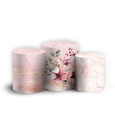 Capas Trio Cilindro Sublimado Vest Facil - Floral