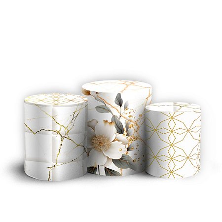 Capas Trio Cilindro Sublimado Vest Facil - Floral
