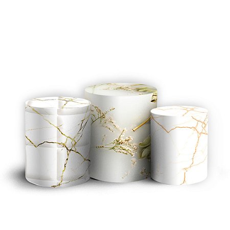 Capas Trio Cilindro Sublimado Vest Facil - Gratidao Floral