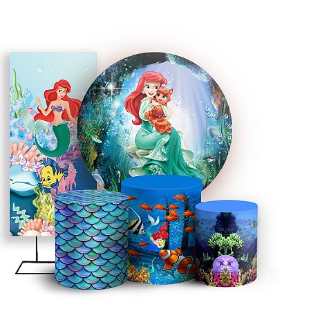 Capas Painel Redondo Trio Cilindro e Faixa Lateral Sublimado - Ariel