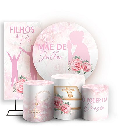 Capas Painel Redondo Trio Cilindro e Faixa Lateral Sublimado - Religioso