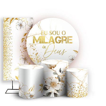 Capas Painel Redondo Trio Cilindro e Faixa Lateral Sublimado - Religioso