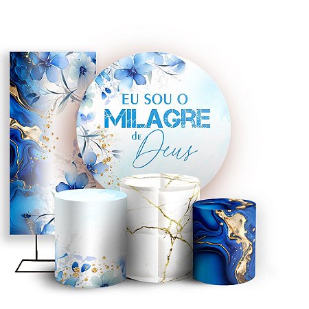 Capas Painel Redondo Trio Cilindro e Faixa Lateral Sublimado - Religioso